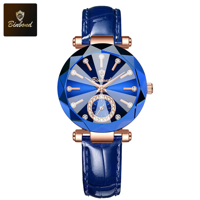 ساعة يد نسائية فاخرة وأنيقة من بينبوند، مقاومة للماء، مصنوعة من الفولاذ المقاوم للصدأ، مناسبة للإطلالات البسيطة والعصرية، تعمل بنظام الكوارتز.