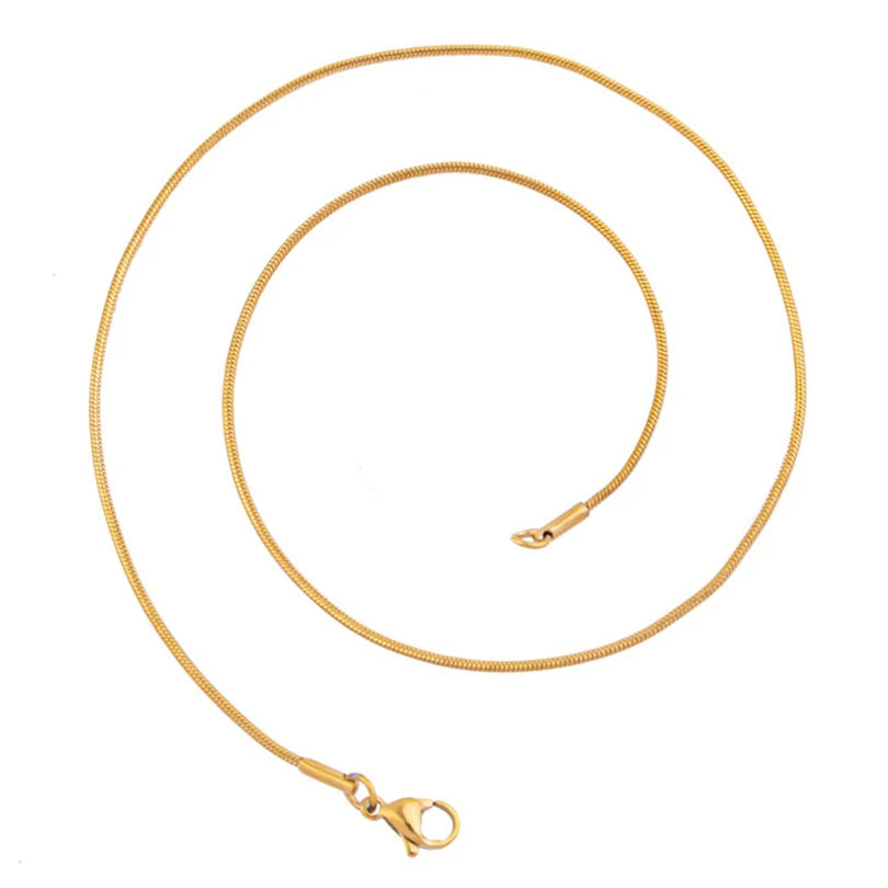 1/5/10 قطع 1.2 مم 45/50/60/70 سم سلسلة ثعبان مستديرة من الفولاذ المقاوم للصدأ للنساء والرجال إكسسوارات مجوهرات عصرية
