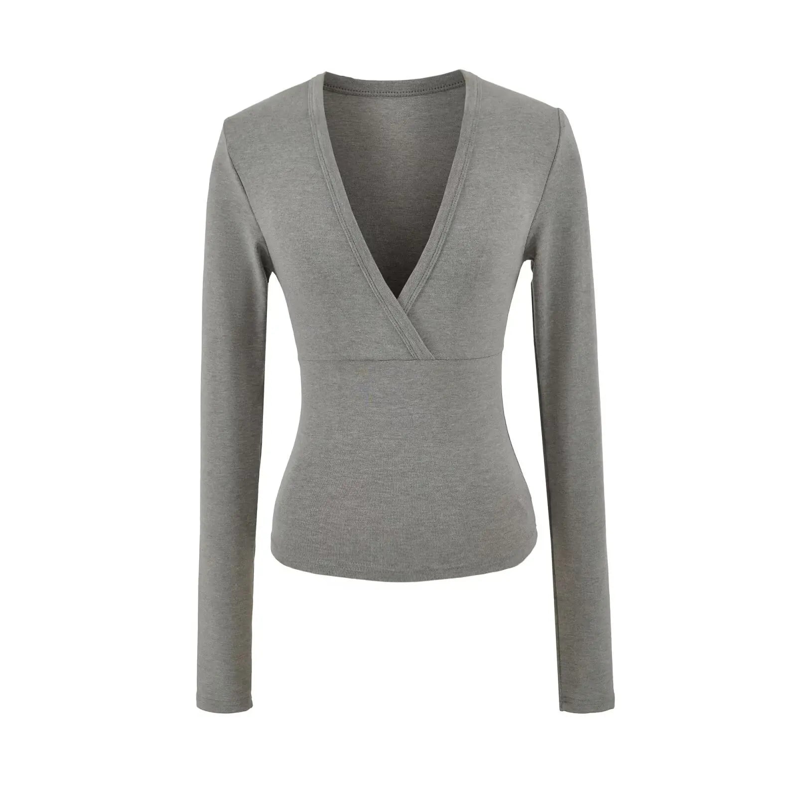 تيشيرتات نسائية وردية لطيفة بياقة على شكل حرف V، ضيقة، مناسبة لفصل الخريف، ملابس عصرية جديدة، قطن، بأكمام طويلة، تيشيرتات نسائية كلاسيكية لطيفة، تيشيرتات Y2K