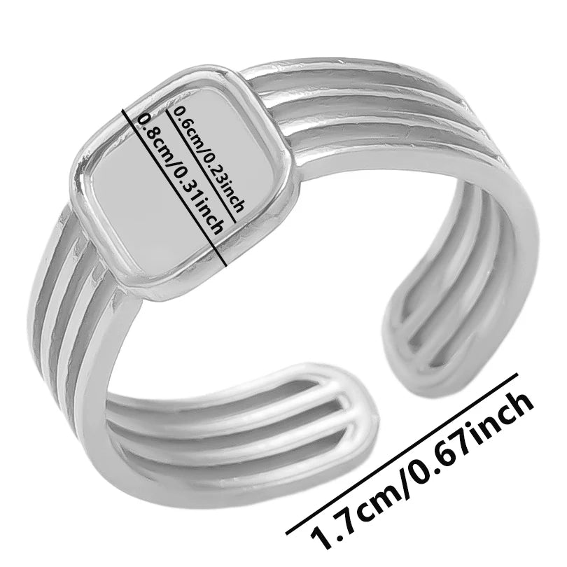 5 قطع/مجموعة خواتم من الفولاذ المقاوم للصدأ، لون ذهبي، قابلة للتعديل، مفتوحة، بتصميم عصري، مجوهرات نسائية أنيقة، لا يتغير لونها