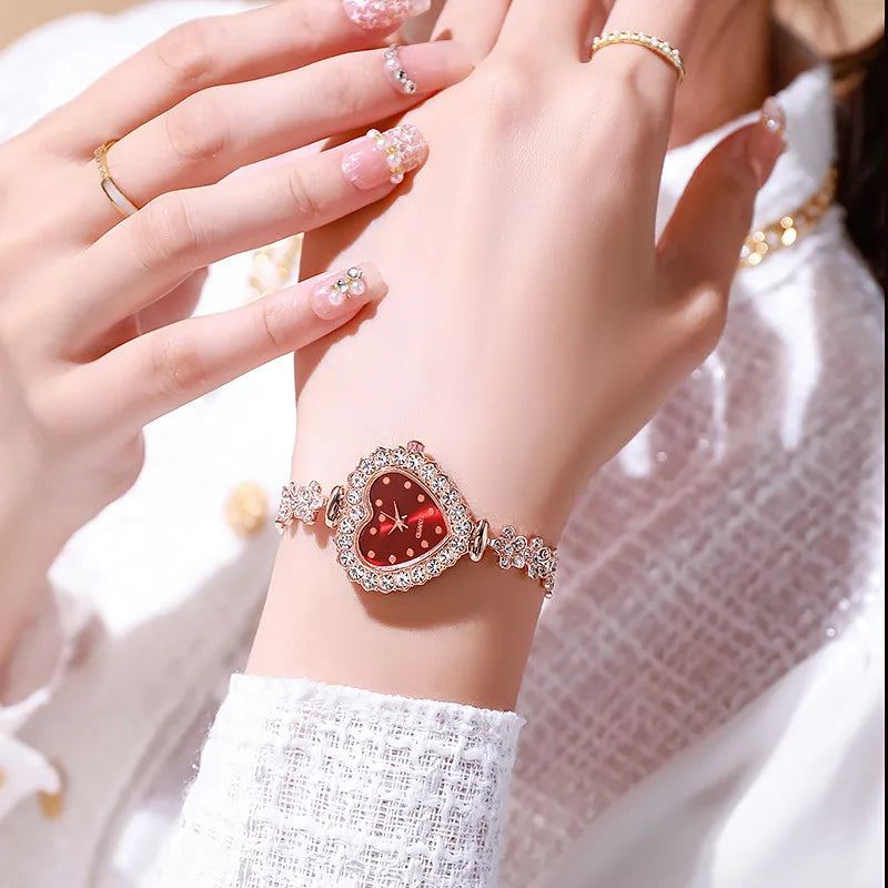 ساعات نسائية أنيقة، ساعات فاخرة مرصعة بأحجار الراين، ساعة كوارتز، سوار نسائي، ساعة يد، ساعة ريلوجيو