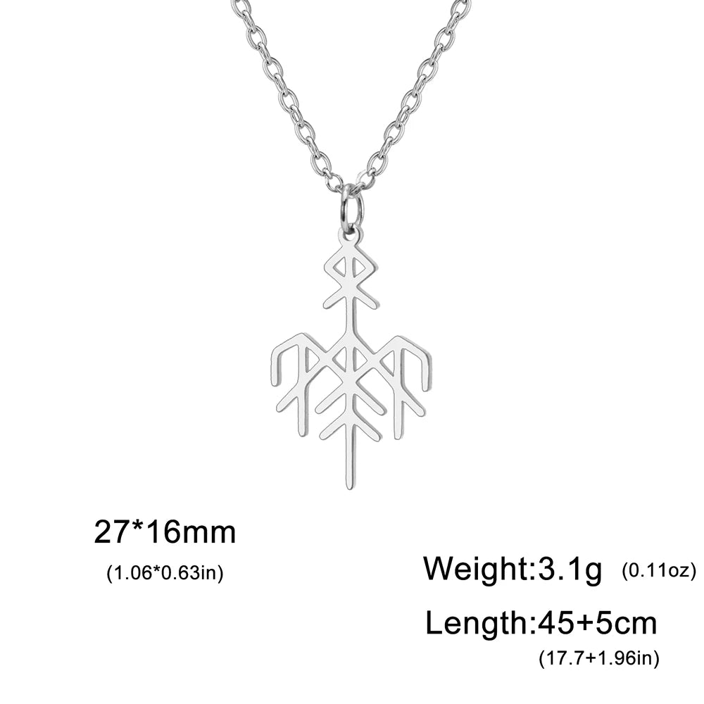 قلادة رمز دوابارا واردرونا، قلادة من رونية الفايكنج النوردي، تميمة حماية، مجوهرات من الفولاذ المقاوم للصدأ