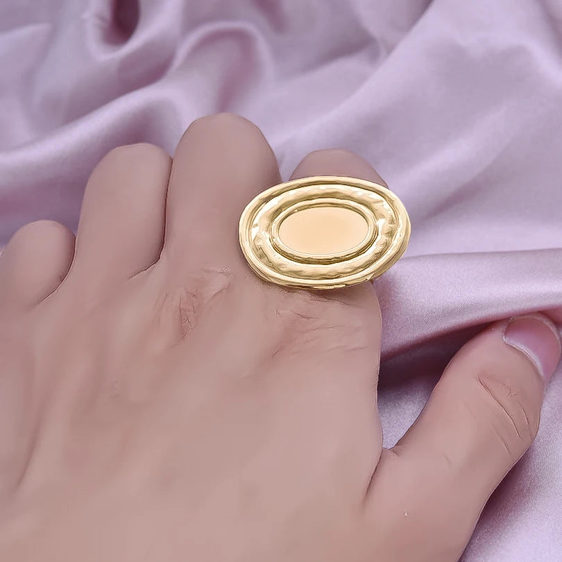 ٦ قطع/عبوة من حلقات مطلية بالذهب بقاعدة من الفولاذ المقاوم للصدأ، خواتم مفاصل فارغة يمكنك صنعها بنفسك للنساء، مجوهرات ساحرة لا يتغير لونها، بيع بالجملة