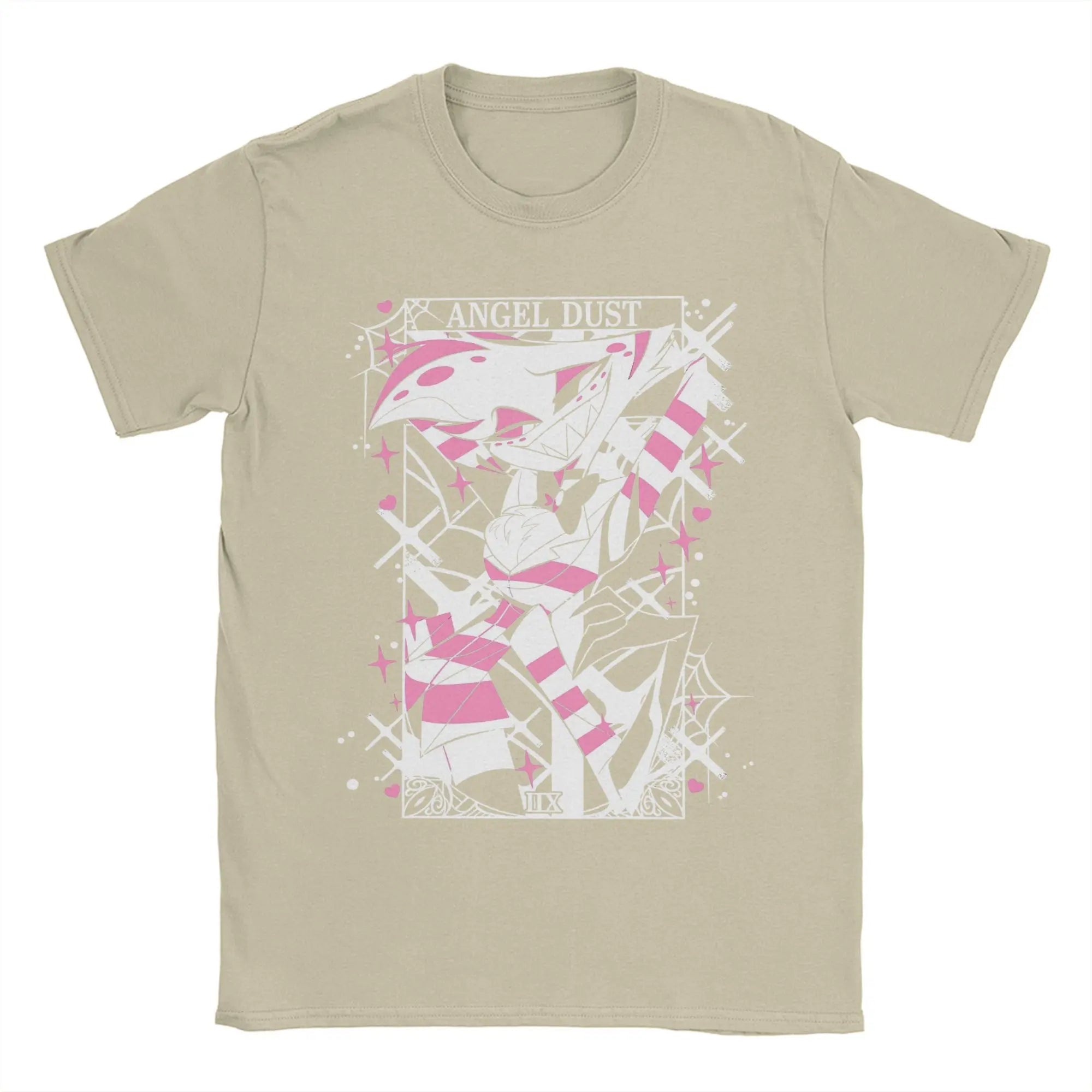 تي شيرت رجالي من Cool Angel Dust Hazbined Hoteled برقبة دائرية من القطن بنسبة 100% وأكمام قصيرة وملابس هدايا