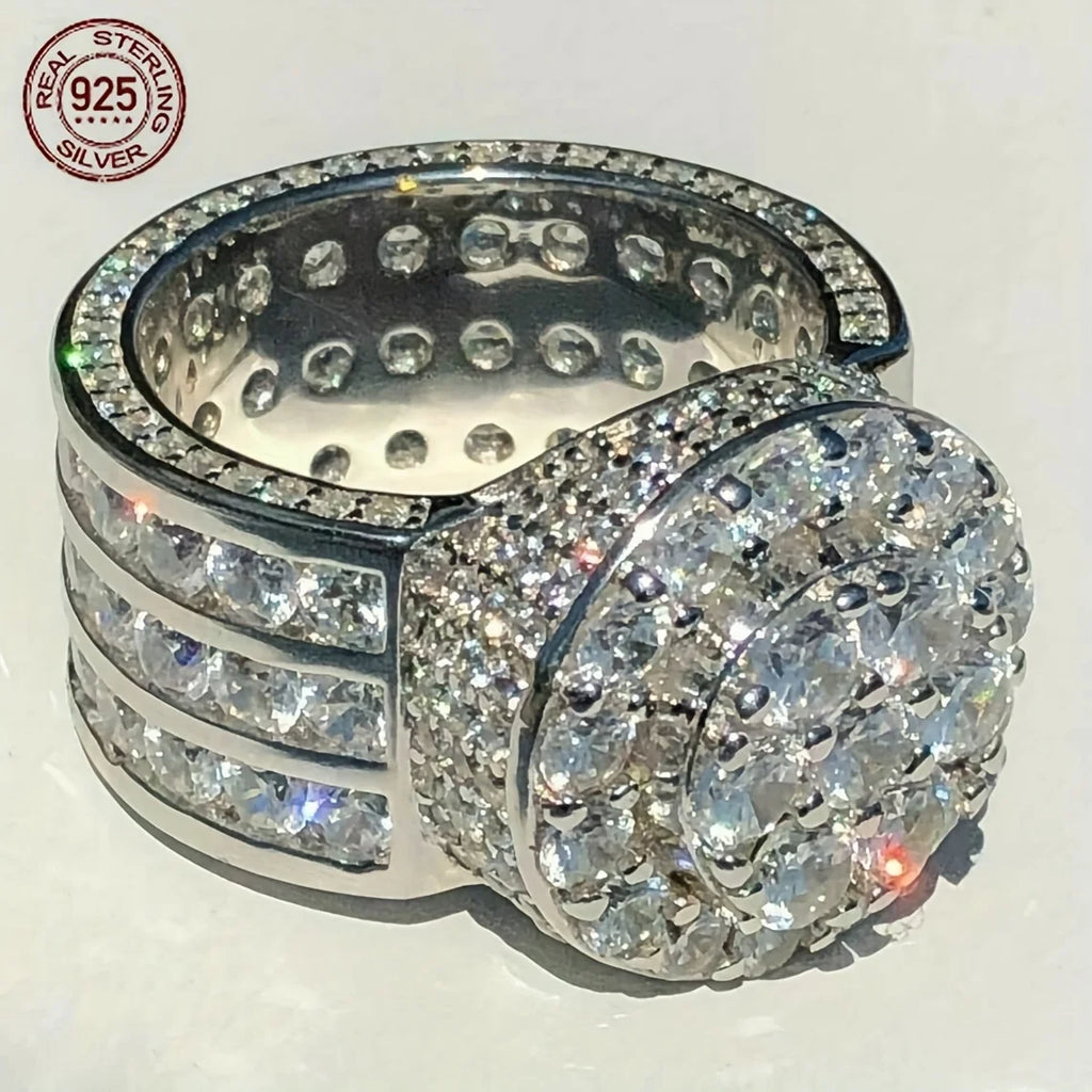 خواتم فاخرة من الفضة الإسترلينية عيار 925 للرجال، خاتم هيب هوب مرصع بالزركون، خاتم بينكي للرجال، مجوهرات بانك للأعمال، هدية
