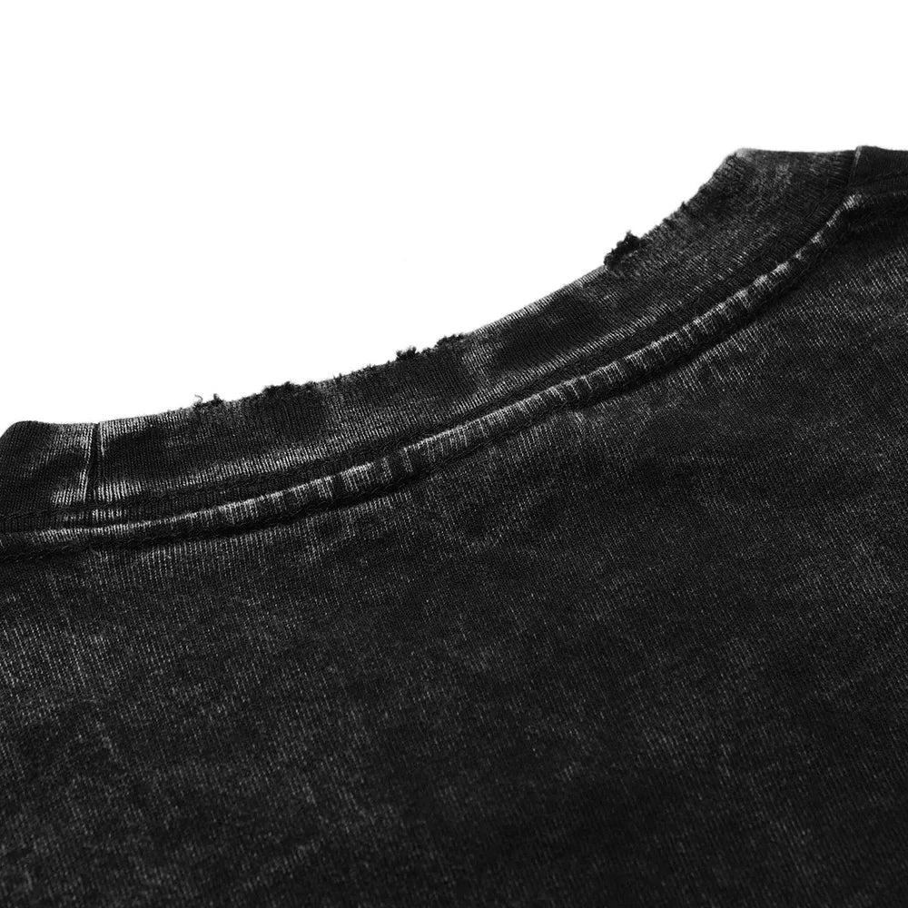 تي شيرت نصف وجه أسود أبيض مطبوع عليه ملصق فيلم Godzillaed، تي شيرتات ملابس الشارع للشاطئ، تي شيرتات كاجوال جديدة، تي شيرتات بأكمام قصيرة