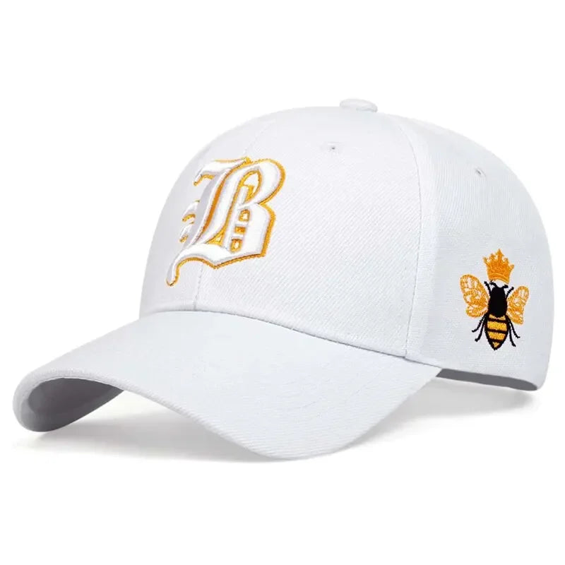قبعات بيسبول للجنسين بتطريز النحلة الجانبية بأحرف قوطية للربيع والخريف قبعات كاجوال قابلة للتعديل وقبعة واقية من الشمس وقبعة رياضية