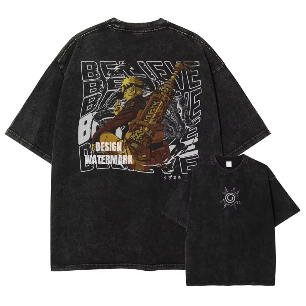 تيشيرتات MINISO، تيشيرتات عتيقة مغسولة، مطبوع عليها صورة أوتشيها إيتاشي، مقاس كبير، ملابس الشارع، مانجا، كاكاشي، ميناتو، أوبيتو، تيشيرتات، للرجال، للنساء