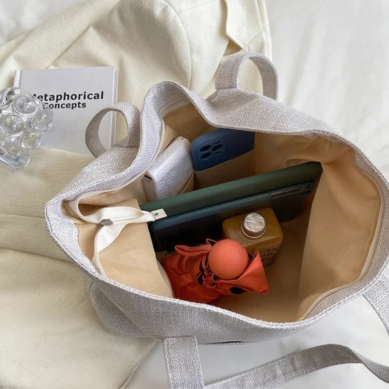 Minimalism Women's Shoulder Bags Large Capacity Casual Tote Bag Multiple Pockets Daily Commuting Handbag Shopping