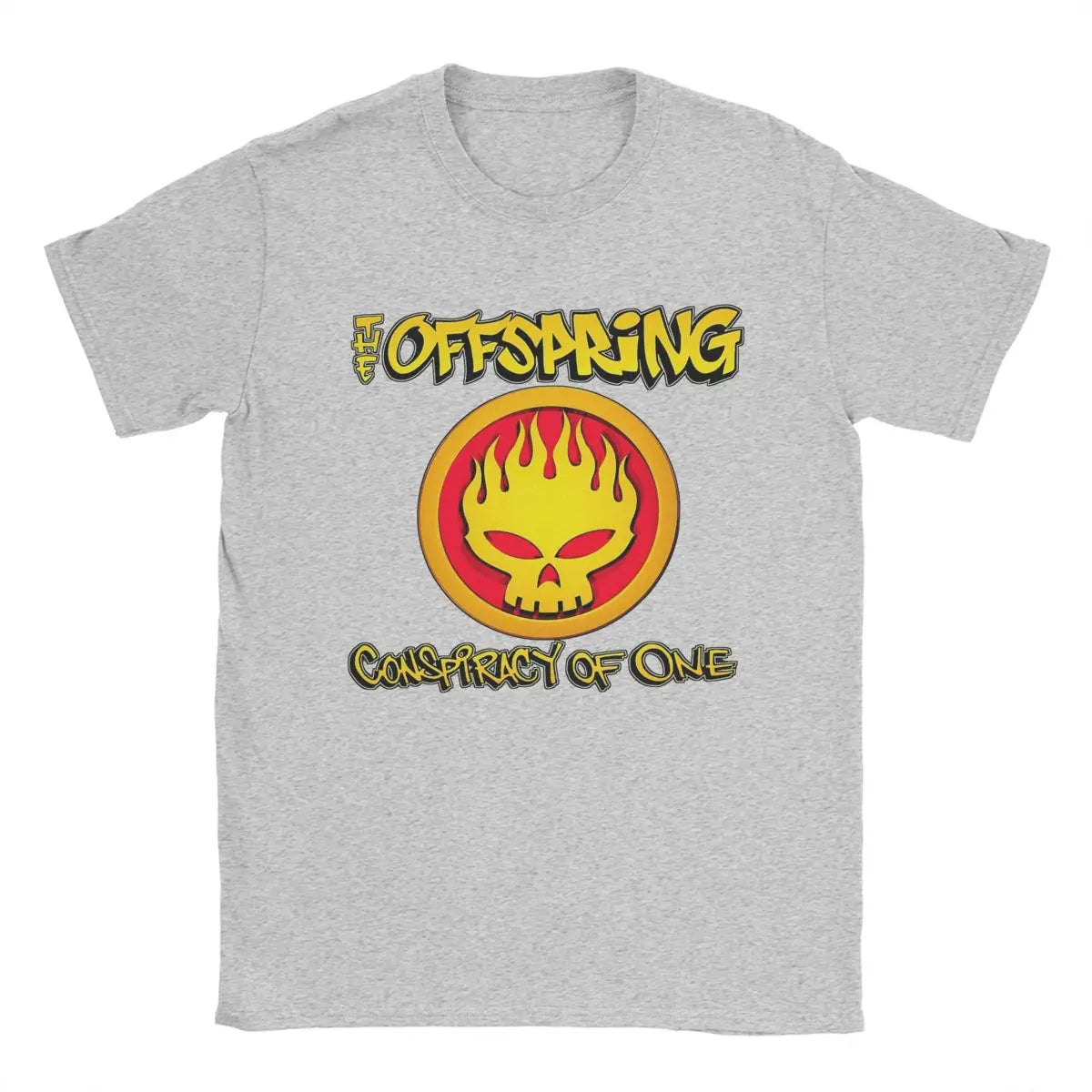 تي شيرتات رجالية من The Offspring Novelty تي شيرت من القطن الخالص بأكمام قصيرة ورقبة دائرية وطباعة الملابس