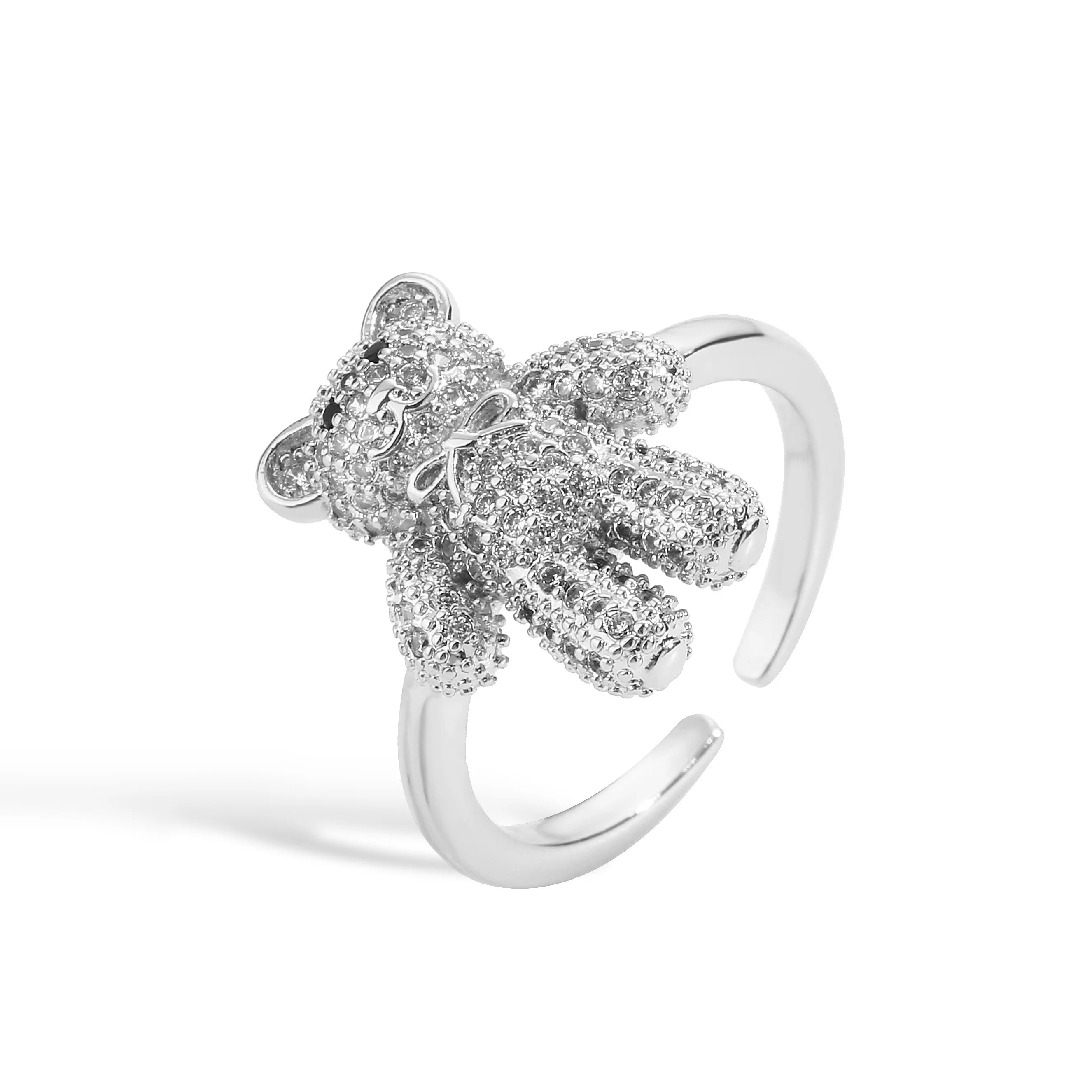 هيتشنغ، خواتم دب للنساء، خاتم نحاسي مطلي بالذهب عيار 18 قيراط، قابل للتعديل، مجوهرات أنيقة للحفلات، هدية للنساء