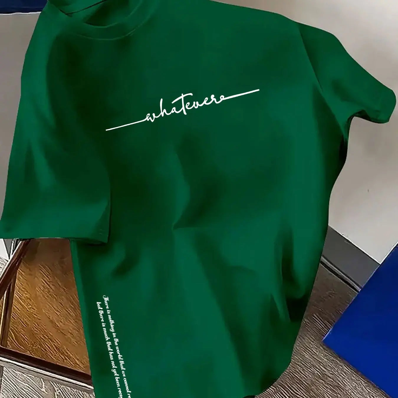 تيشيرت رجالي صيفي قطني 100%، عصري، كاجوال، رياضي، فضفاض، مقاسات كبيرة، مطبوع عليه حروف بسيطة، بياقة دائرية وأكمام قصيرة