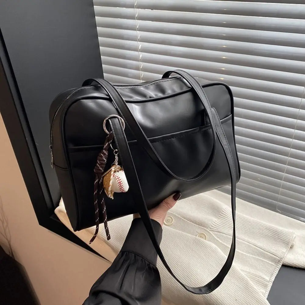 حقيبة كتف ريترو من جلد البولي يوريثان بسعة كبيرة وحقيبة كروس بودي وحقيبة حمل