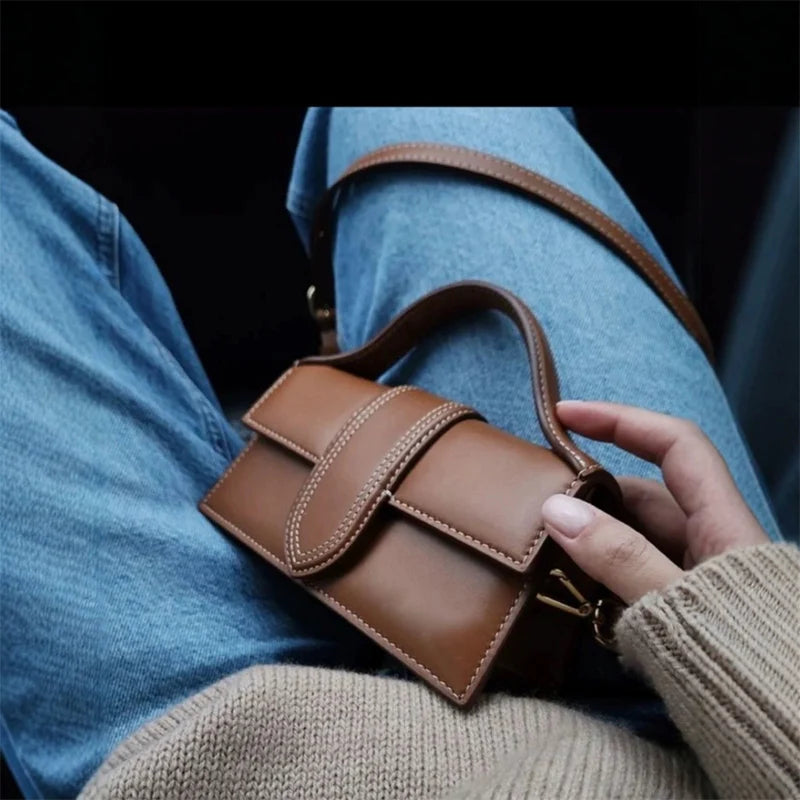 حقيبة كتف صغيرة مربعة الشكل بتصميم كلاسيكي، حقيبة يد عصرية متعددة الاستخدامات، حقيبة كروس بودي بكتف واحد