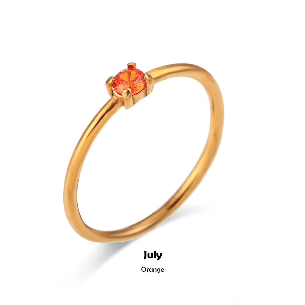 خاتم إيبيل للنساء، مطلي بالذهب، مصنوع من الفولاذ المقاوم للصدأ، مرصع بأحجار الزركونيا المكعبة، بتصميم الأبراج الاثني عشر، هدية مثالية لأعياد الميلاد.