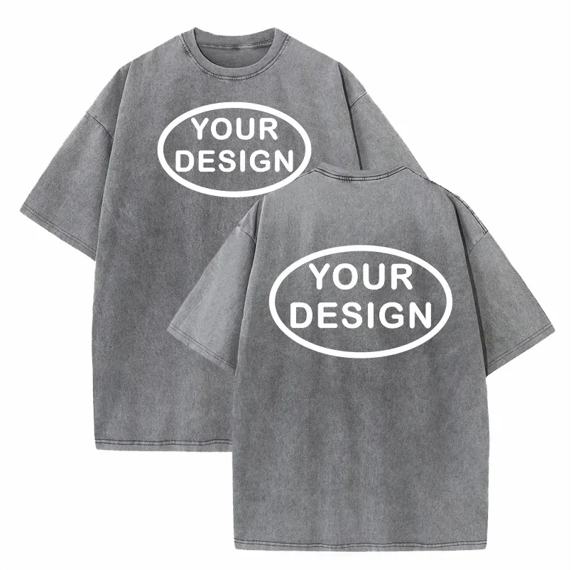 تي شيرت رجالي مخصص بشعار فريق الهيب هوب ستريت مصنوع من القطن الخالص 230 جرام، بقصّة فضفاضة، مطبوع عليه درجة حرارة عالية، مصنوع من تي شيرت مخصص