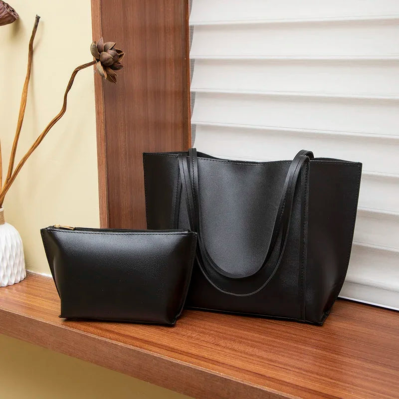 حقائب توت بسيطة وكبيرة السعة حقيبة كتف نسائية أنيقة بلون سادة وأسلوب بسيط حقيبة توت أنيقة للسفر خفيفة الوزن