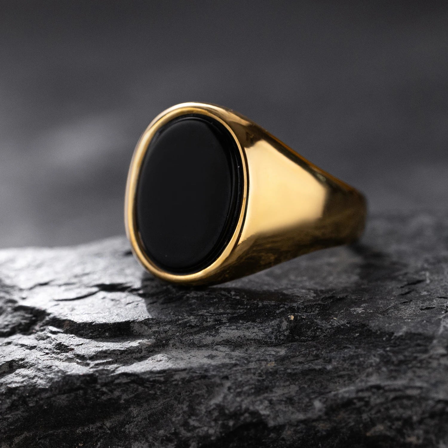 خاتم فاخر بتصميم كلاسيكي من العقيق الأسود وحجر عين النمر، مناسب للرجال والنساء - تصميم عصري أنيق، مصنوع يدويًا من الفولاذ المقاوم للصدأ 316L
