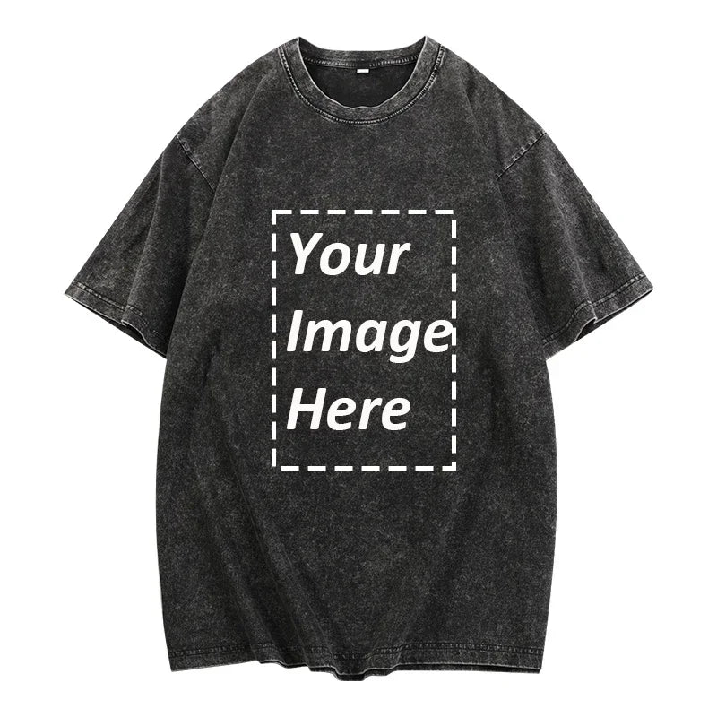 تي شيرت رجالي ونسائي ثقيل الوزن بطباعة كلاسيكية مخصصة مقاس كبير من القطن بوزن 230 جرامًا، مناسب للشارع والهيب هوب والبانك والهاراجوكو، مقاس أوروبي