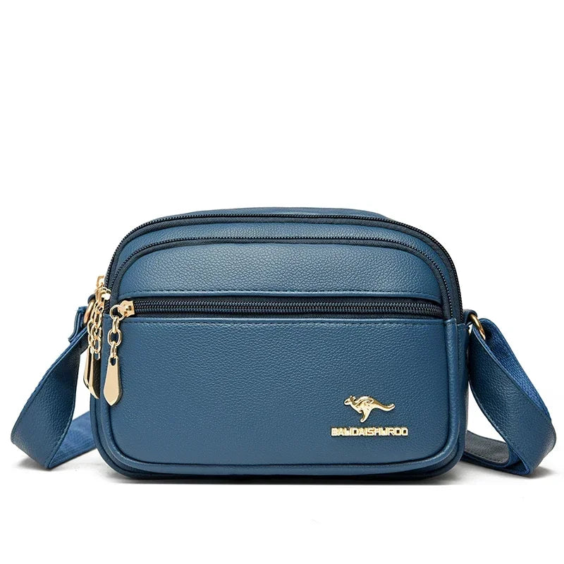 حقيبة كتف نسائية أنيقة من الجلد الناعم عالية الجودة، حقيبة متعددة الجيوب ومقاومة للاهتراء، حقيبة يد فاخرة للسيدات