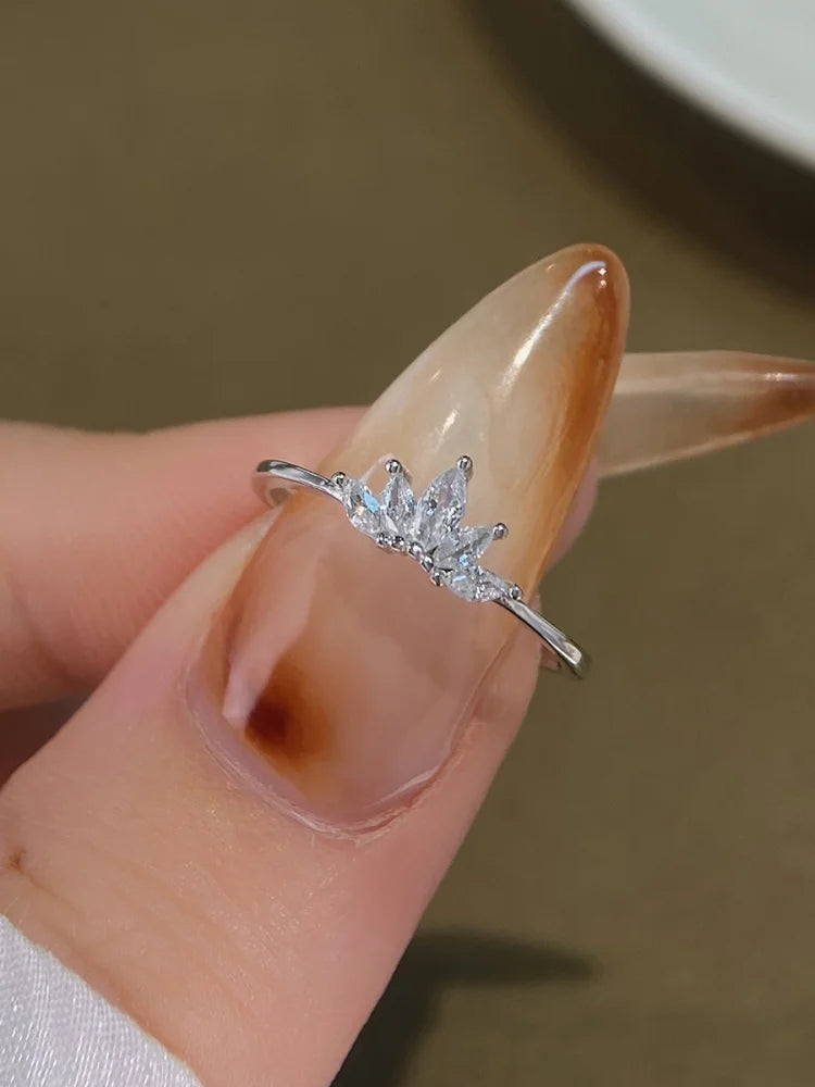 خاتم فضة إسترليني عيار 925 بتصميم كلاسيكي بسيط مرصع بتاج من الزركون، خاتم فاخر عالي الجودة للنساء، مناسب للخطوبة والزفاف