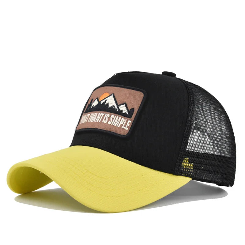 قبعة بيسبول مطرزة بشبكة قابلة للتهوية للنساء والرجال لعام 2025، قبعة واقية من الشمس للرياضات الخارجية وركوب الدراجات والسفر وقبعة شمس للأب