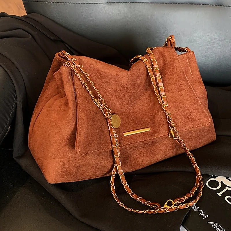 Vintage Large Crossbody Shoulder Bag Elegant Women's Handbag with Detachable Strap Durable Tote Bags for Casual Formal Events
