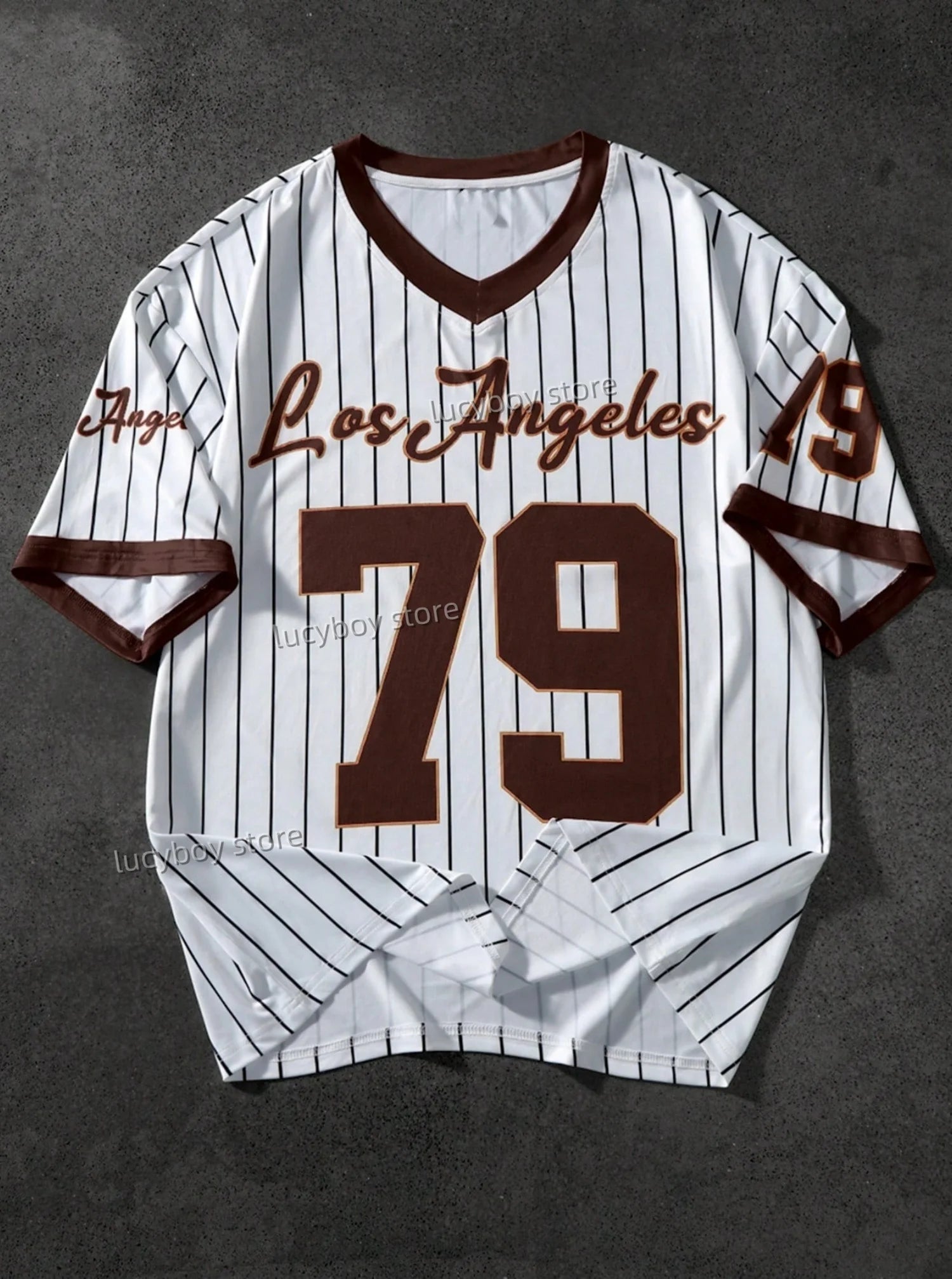 تي شيرت رجالي مطبوع عليه LOS ANLELES 79 بأكمام قصيرة، ملابس رياضية، تي شيرت كرة قدم بروكلين، ملابس كاجوال كلاسيكية للرجال