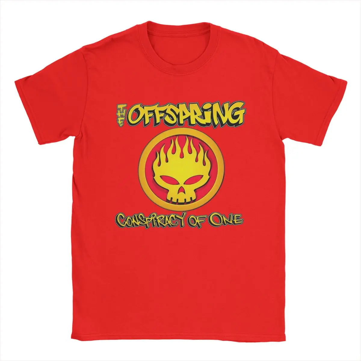 تي شيرتات رجالية من The Offspring Novelty تي شيرت من القطن الخالص بأكمام قصيرة ورقبة دائرية وطباعة الملابس