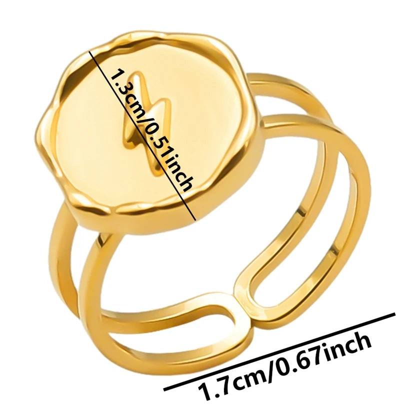 6 قطع/مجموعة خواتم أنيقة مطلية بالذهب الحقيقي من الفولاذ المقاوم للصدأ على شكل زهرة وقلب وحب وصليب خواتم مجوهرات للنساء والرجال إكسسوارات ساحرة