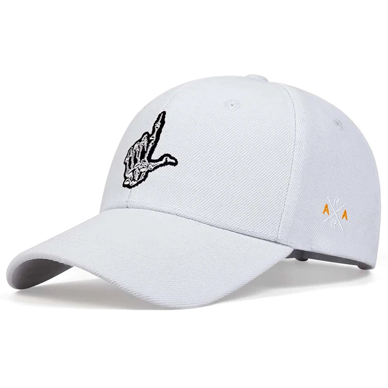 قبعات بيسبول مطرزة بأصابع هيكل عظمي للجنسين للربيع والخريف قبعات كاجوال قابلة للتعديل وقبعة واقية من الشمس