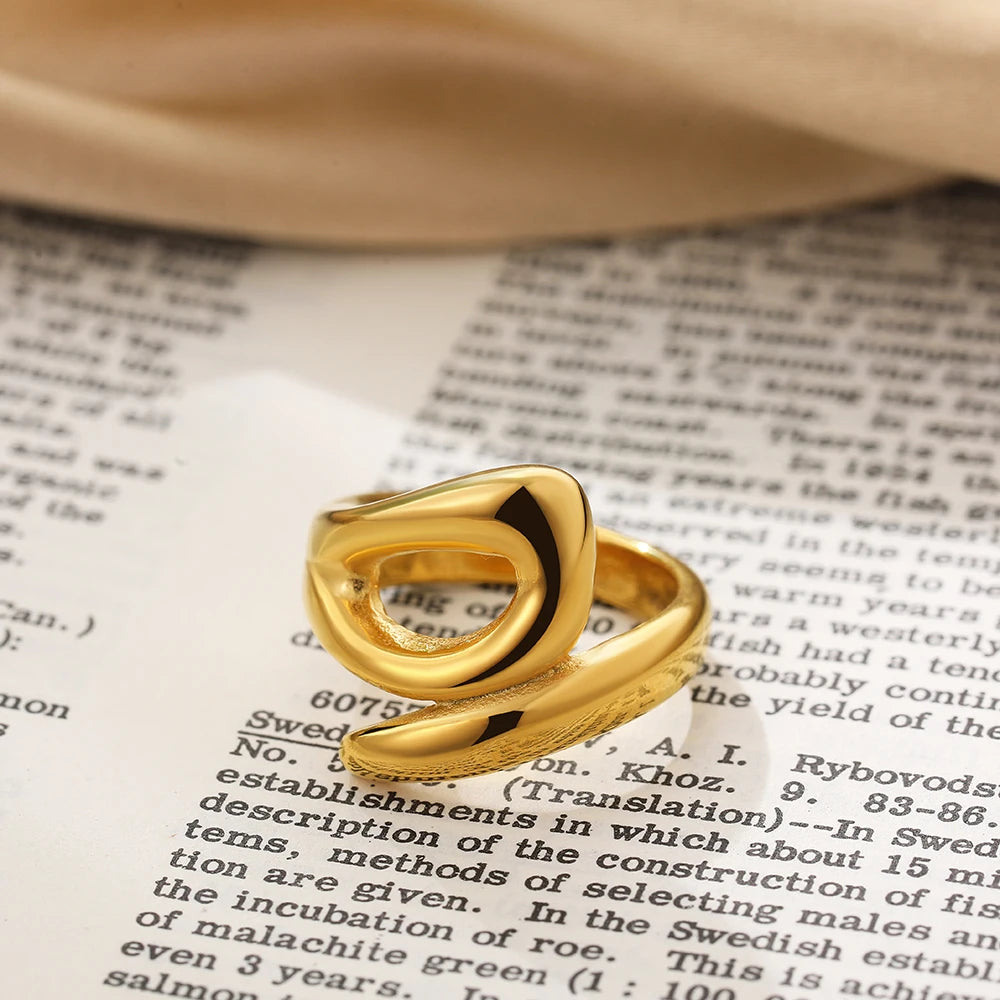 خواتم عتيقة من الفولاذ المقاوم للصدأ للنساء، بتصميم بانك، سميكة، غير منتظمة، ناعمة، قابلة للتعديل، مفتوحة، مجوهرات، هدايا زفاف