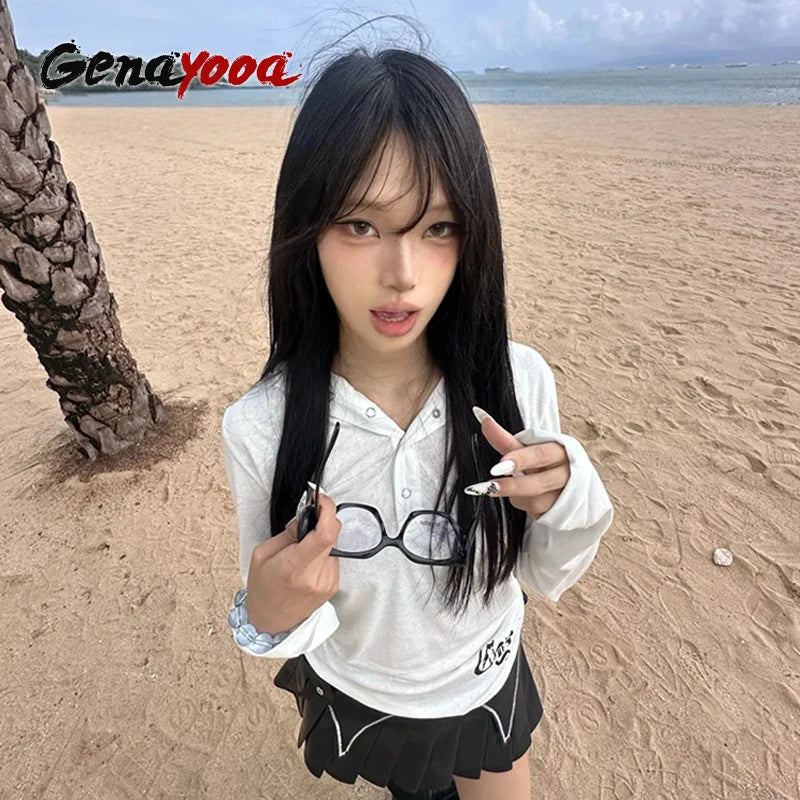 تي شيرت نسائي أمريكي عتيق من Genayooa بغطاء رأس مطبوع عليه رسومات، تي شيرتات عتيقة من Y2K، ملابس الشارع اليابانية من طراز 2000، تي شيرتات جرونج من E-girls