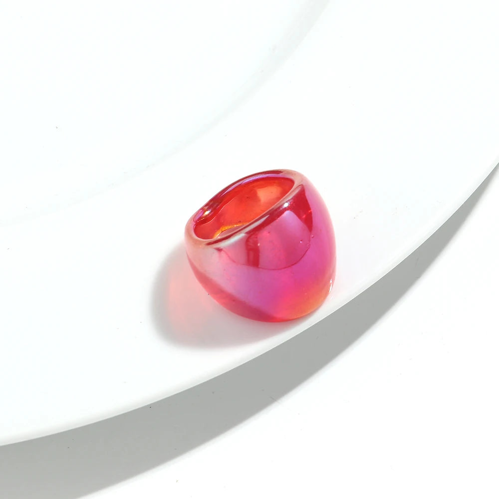 خواتم مورانو عتيقة سميكة للنساء، خواتم ليولي فريدة متعددة الألوان مخططة، مجوهرات عصرية، هدية عيد ميلاد