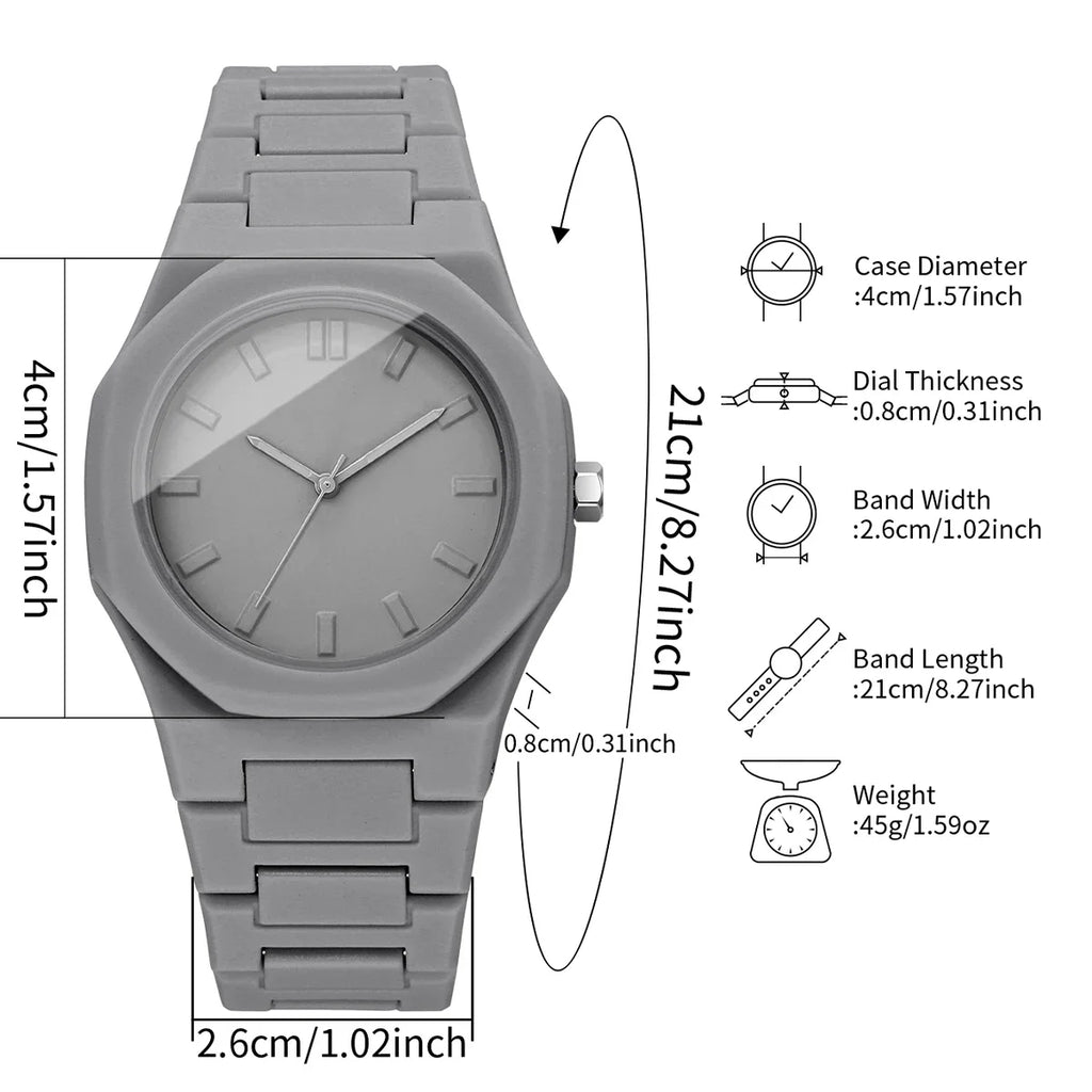 ساعات نسائية أنيقة وبسيطة، ساعة يد كوارتز نسائية بحزام بلاستيكي (بدون علبة)