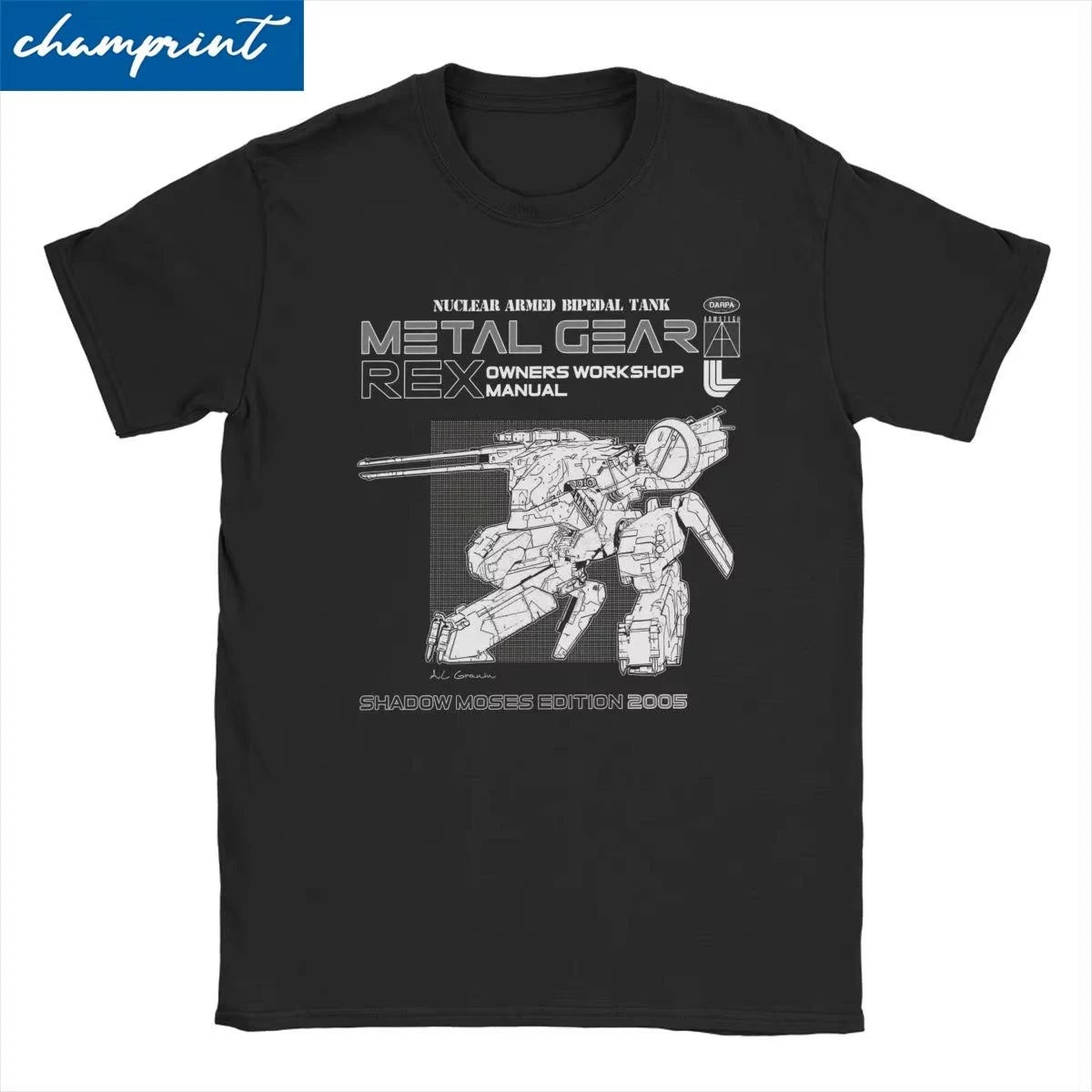 تي شيرت رجالي ونسائي MGS1 Solid Snake Game T-Shirt Metal Gear قطني مضحك بأكمام قصيرة ورقبة دائرية تي شيرت كلاسيكي