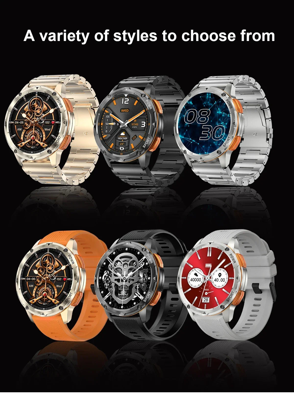 ساعة ذكية أنيقة AMOLED AK59 فاخرة BT call 400mah بطارية كبيرة حزام مطاطي معدني ساعات نسائية رياضية AK59 ساعة ذكية