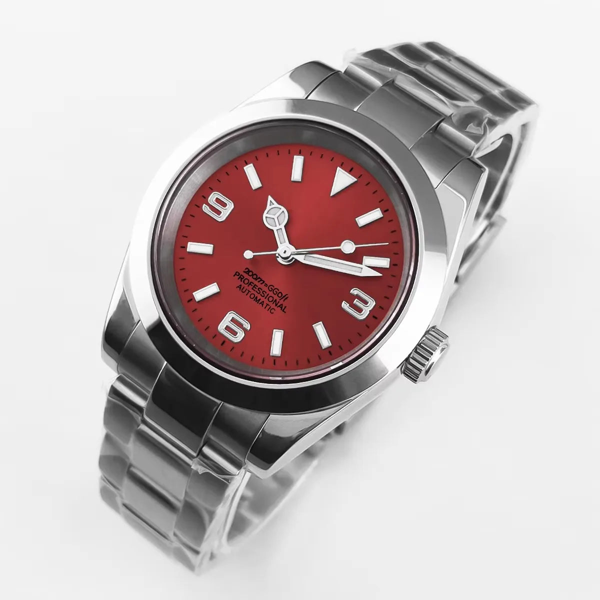 ساعة يد ميكانيكية أوتوماتيكية فاخرة من كورجيوت مقاس 36 مم/39 مم، باللونين الأبيض والأسود، أرقام للرجال، ساعة من الكريستال الياقوتي 10 بارات