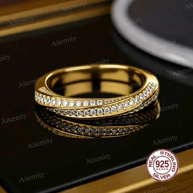 خاتم فضة أصلي 100% S925 للرجال والنساء فاخر لامع D VVS1 مويسانيتي اجتياز قلم اختبار الماس وخواتم الزركون للجنسين