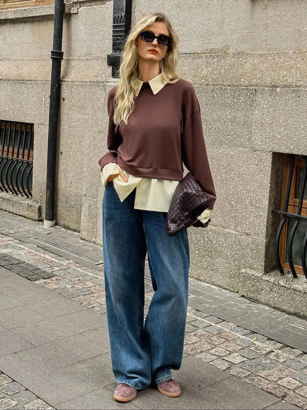 بلوزة نسائية كاجوال بأكمام طويلة، مريحة للارتداء اليومي، ملابس خارجية أنيقة للسيدات، مثالية للاستخدام اليومي، قطعة أزياء عصرية