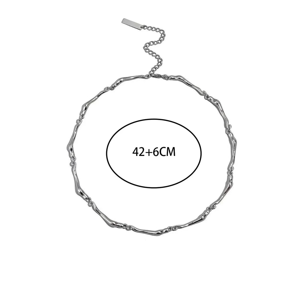 قلادة جديدة للرجال على شكل موجة غير منتظمة من الفولاذ المقاوم للصدأ على شكل سلسلة فيجارو كوبية للرجال والنساء مجوهرات
