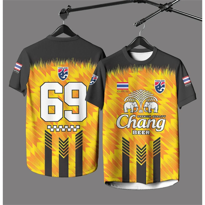 Thailand Chang Elephant 3D Printed Short Sleeve Summer Street Sports T-shirt Man Designer Clothes High Quality Jersey Kids Tops