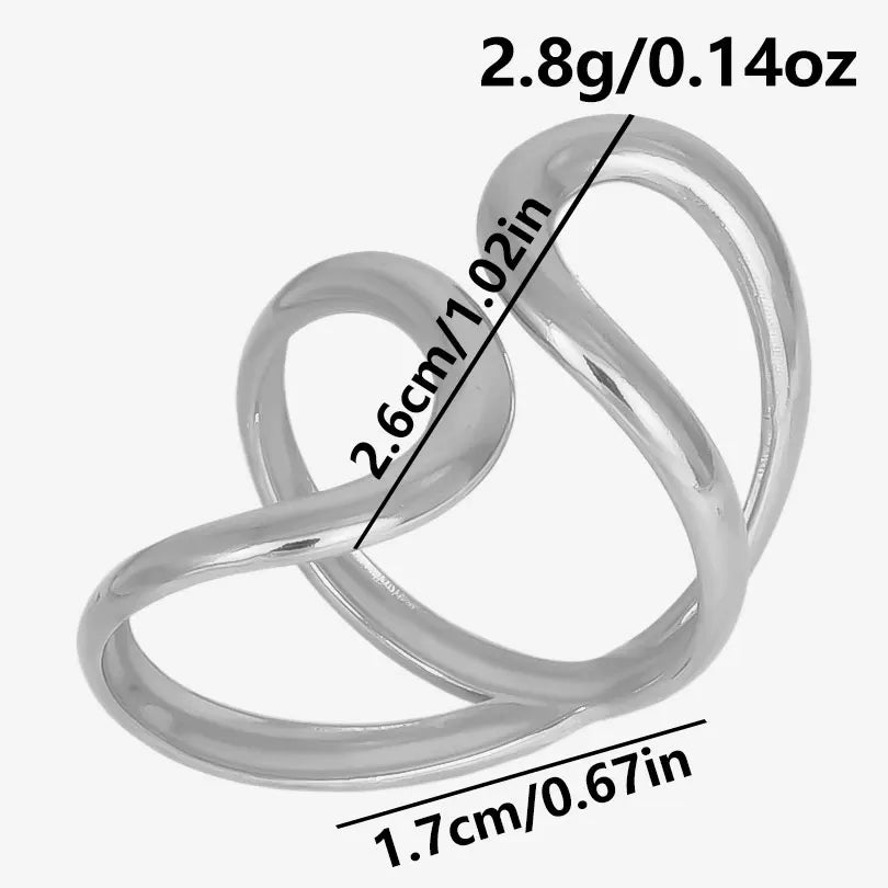 خاتم معدني عالي الجودة بتصميم غير منتظم ومجوف، مفتوح وقابل للتعديل، مصنوع من الفولاذ المقاوم للصدأ، مناسب للنساء والرجال، إكسسوارات مستوحاة من زهرة ونجمة البحر