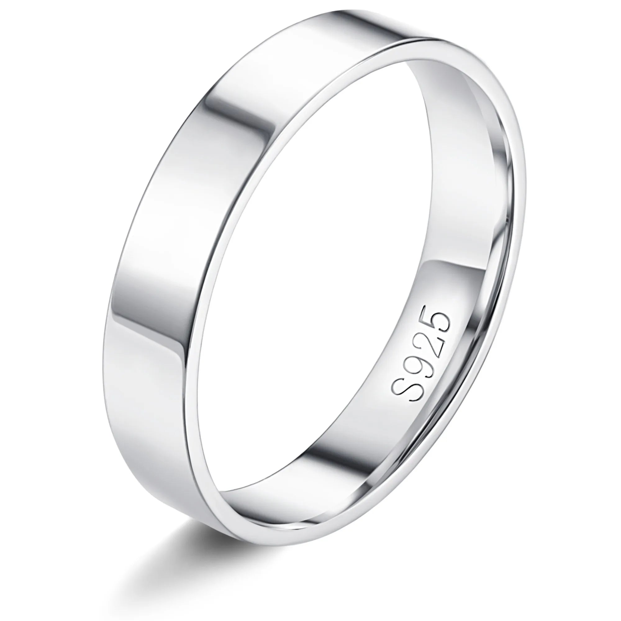 خواتم فانسيلفر من الفضة الإسترلينية S925 للنساء والرجال مطلية بالذهب الأبيض عيار 18 قيراطًا، قابلة للتكديس، خاتم إبهام رفيع سادة، خواتم زفاف