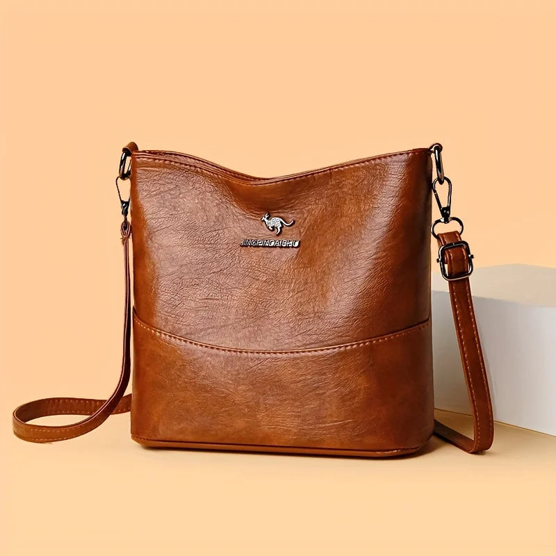 Spacious Chic Crossbody Bag for Women - Soft Faux Leather Shoulder Purse with Adjustable Strap, Zip Closure, Multiple Pockets.