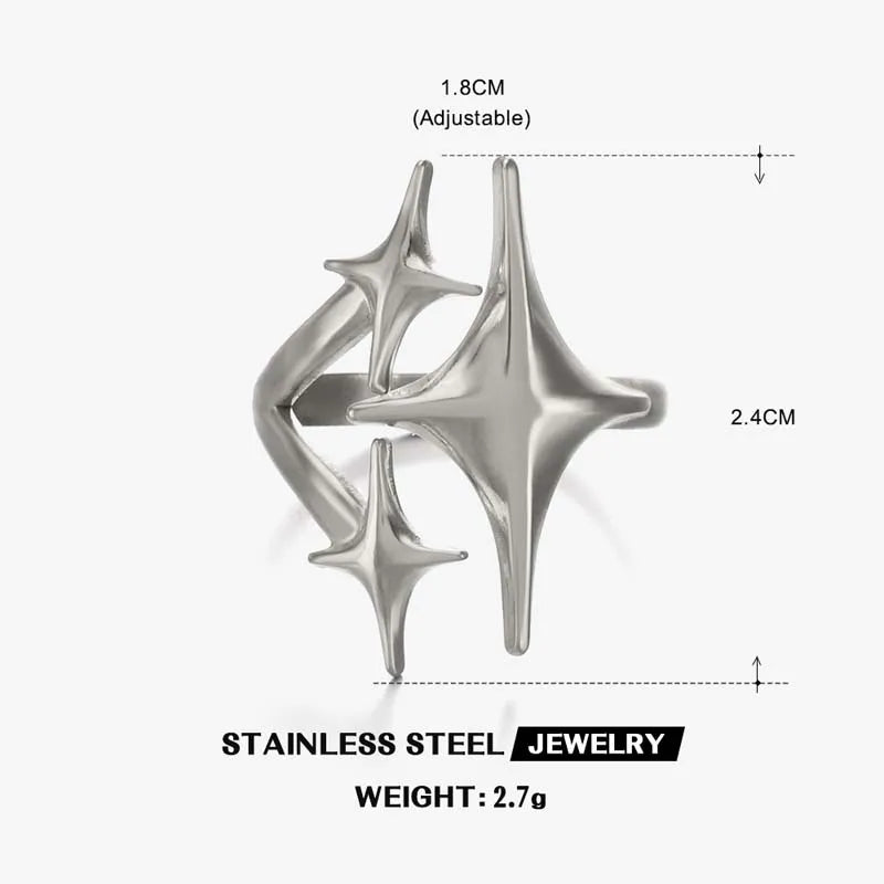 تصميم جديد من الفولاذ المقاوم للصدأ على الطراز الأوروبي الأمريكي، يتميز بنمط نجمي أنيق وبسيط يعكس شخصية المراهق.