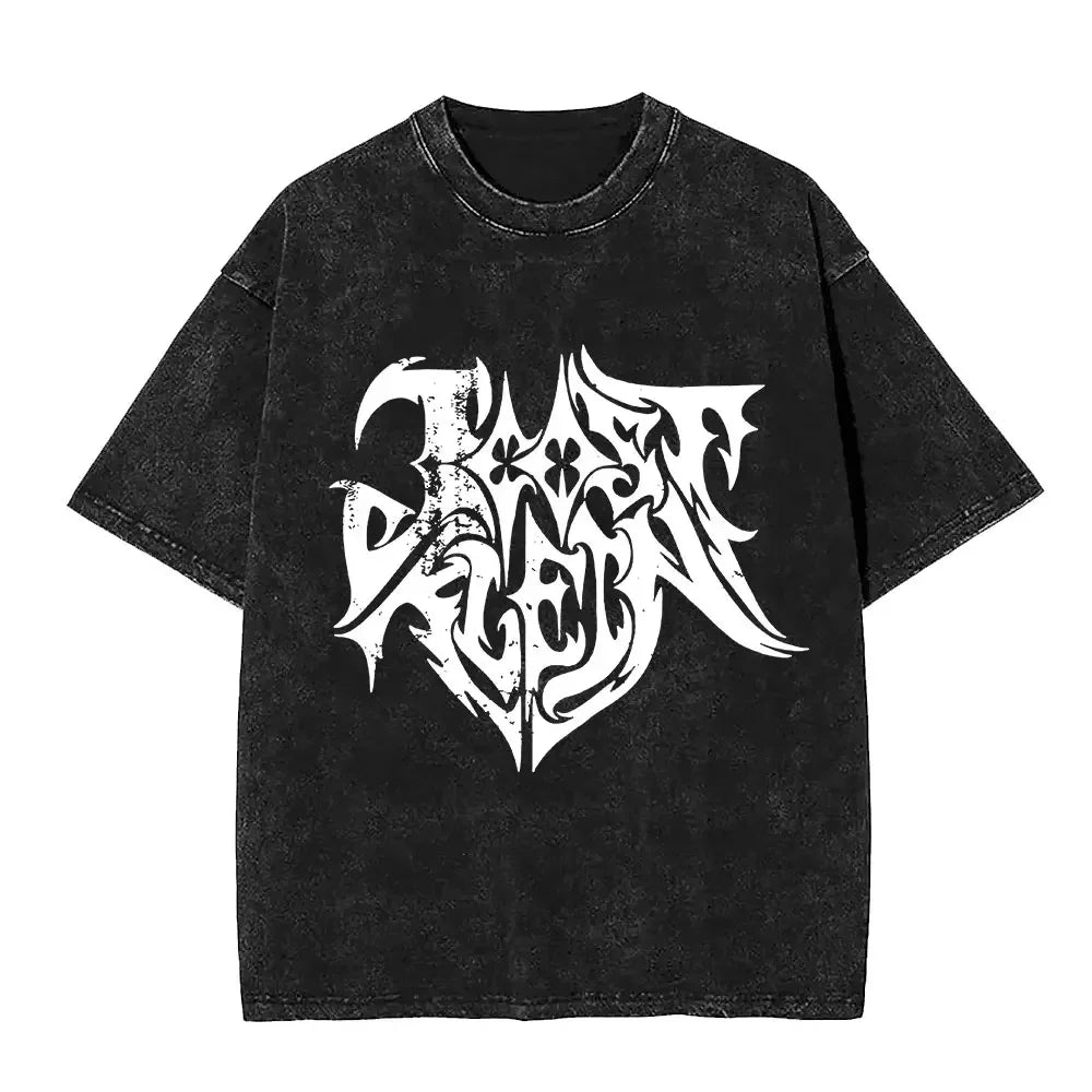 تي شيرت رجالي صيفي 2025 مطبوع عليه شعار جوست كلاين بتصميم ريترو مغسول، تي شيرت يوروبا، تي شيرت رجالي كاجوال من القطن الخالص بتصميم هيب هوب، مقاس كبير