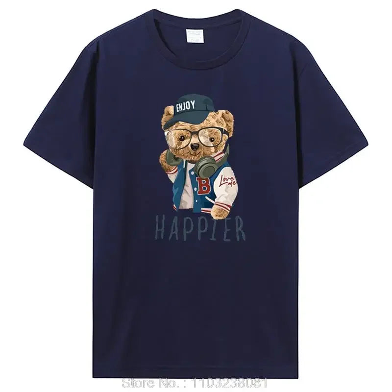تي شيرت رجالي مضحك على شكل دب غولف للبيع الساخن، تي شيرت صيفي كاجوال من القطن، ملابس للجنسين، تي شيرت رجالي، ملابس الشارع، هاراجوكو