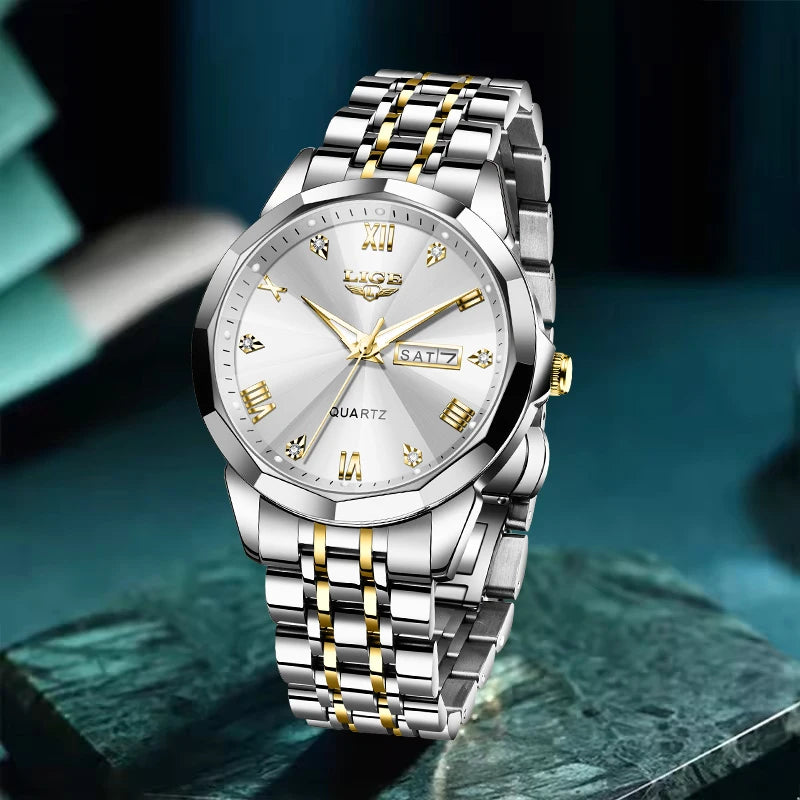 ساعة LIGE النسائية الجديدة، ساعة كوارتز أنيقة وعصرية، مقاومة للماء، مزودة بإضاءة خلفية وتاريخ، مصنوعة من الفولاذ المقاوم للصدأ، هدية مثالية للصديقة أو الحبيبة