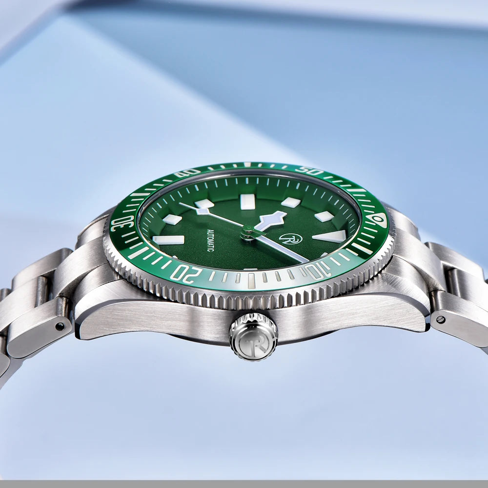 ساعة رولستمي الرجالية الجديدة لعام 2025 ساعة ميكانيكية أوتوماتيكية فاخرة للرجال NH35 ساعة رجالية من الفولاذ المقاوم للصدأ ومرآة من الياقوت المضيء
